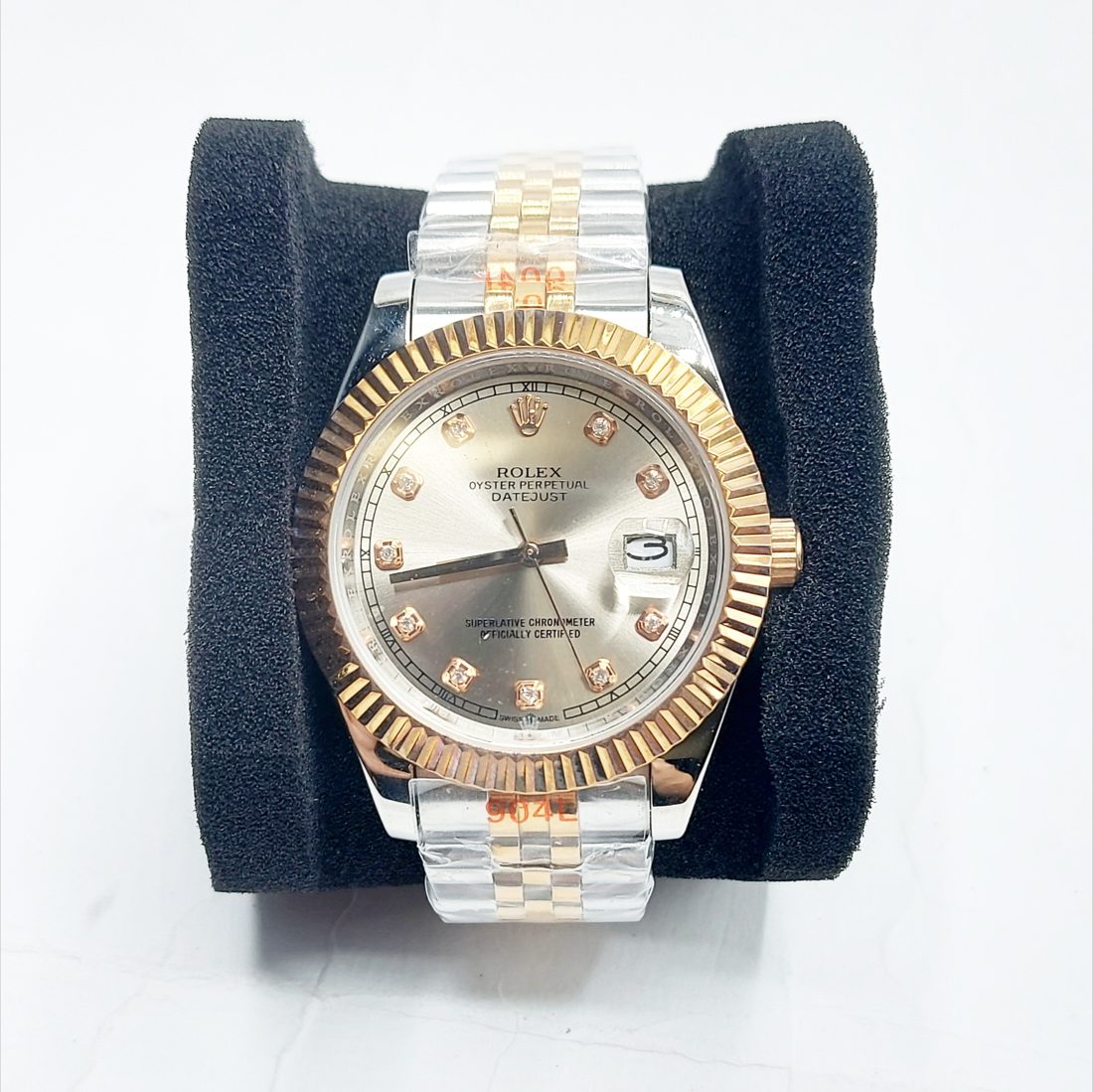 Kolekcija A Ref. DJ-104 — Dvobarvni, fluted bezel, dijamantni indeksi